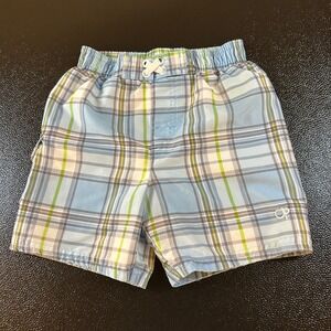 Ocean Pacific Plaid Swim Trunks Shorts‎ Elastic Waist Casual Summer 3T